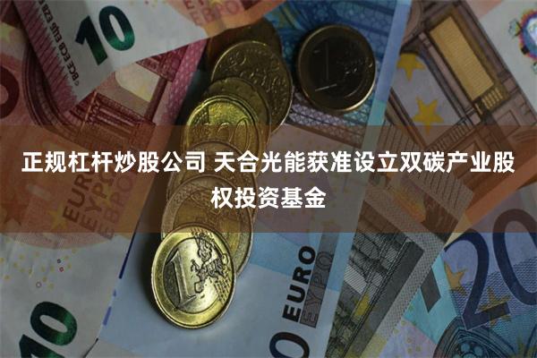 正规杠杆炒股公司 天合光能获准设立双碳产业股权投资基金